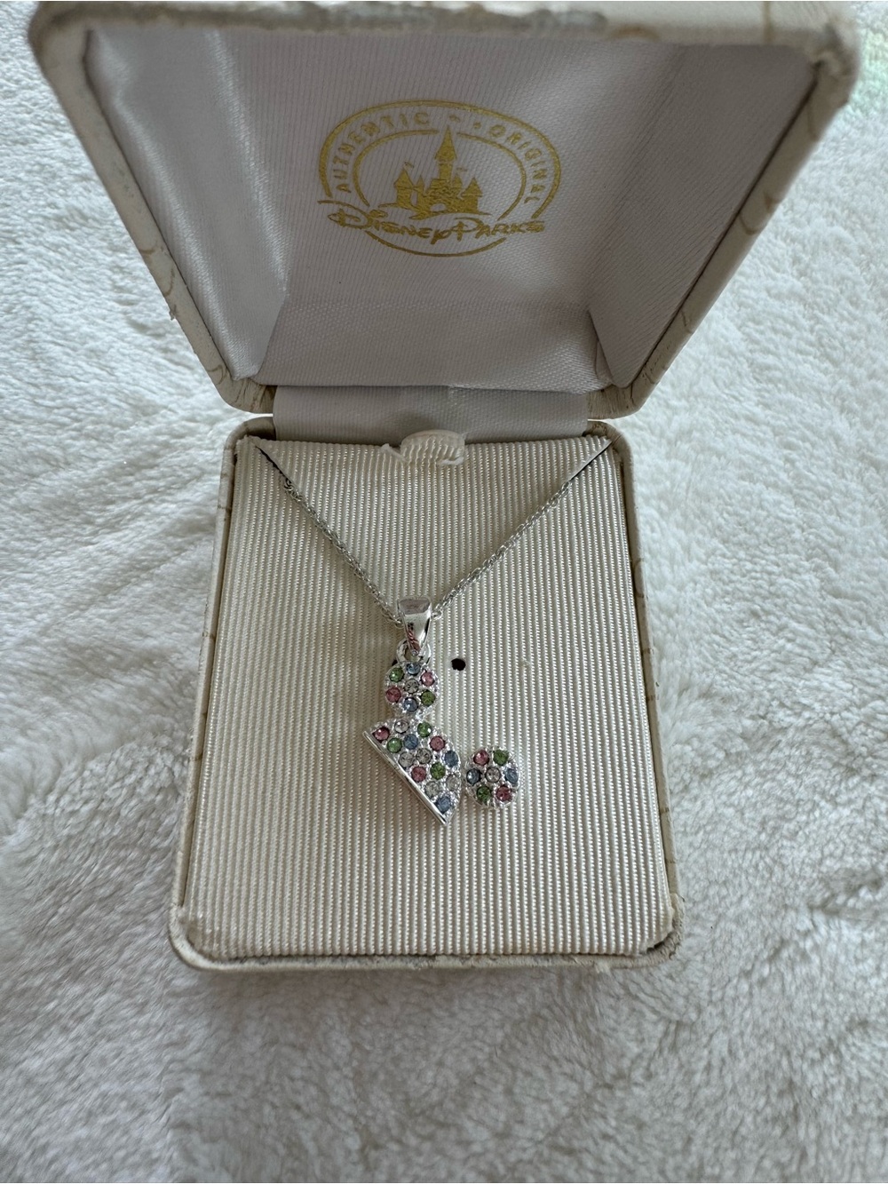 Disney Mickey Ears Multi-Silver Tone Pendant Necklace